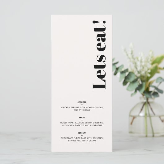 OLIVIA Modern Ivoor Celestial Bruiloft Ontbijt Menu (Staand voorkant)