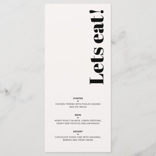 OLIVIA Modern Ivoor Celestial Bruiloft Ontbijt Menu (Voorkant)