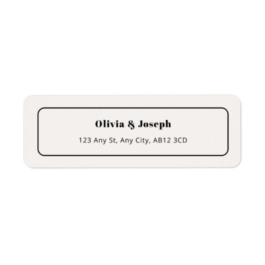OLIVIA Modern Ivoor RSVP Retouradres Label (Voorkant)