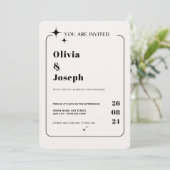 OLIVIA Modern Ivory Celestial Weddenschap Kaart (Staand voorkant)