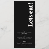 OLIVIA Moderne Ivoor Zwart Hemelse Bruiloft Gast Menu (Voorkant)