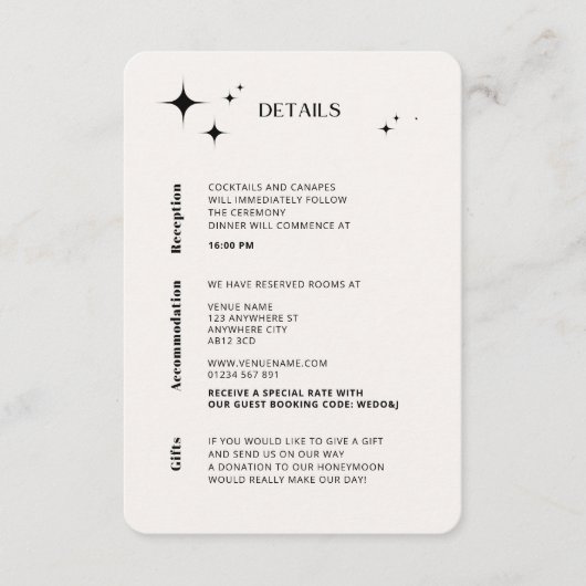 OLIVIA Moderne Ivory Celestial Enclosure Kaart (Voorkant)