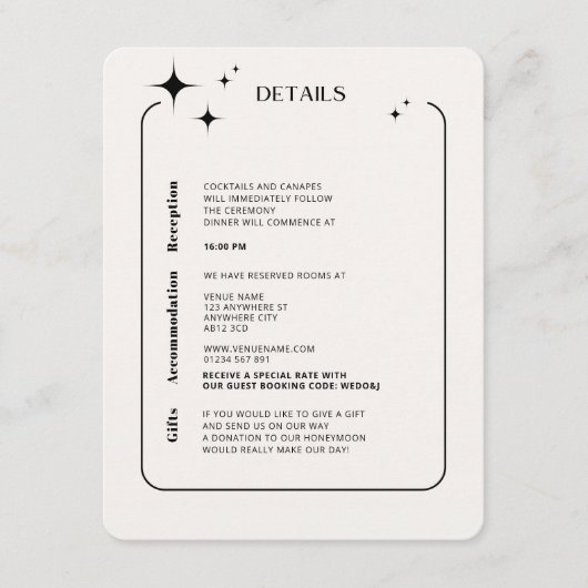 OLIVIA Moderne Ivory Celestial Enclosure Kaart (Voorkant)