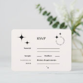 OLIVIA Moderne Ivory Celestial RSVP Response Kaart (Staand voorkant)