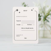 OLIVIA Moderne Ivory Celestial RSVP Response Kaart (Staand voorkant)