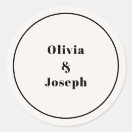 OLIVIA Moderne Ivory Classic Round Sticker
