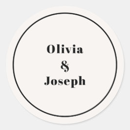 OLIVIA Moderne Ivory Classic Round Sticker
