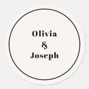 OLIVIA Moderne Ivory Classic Round Sticker