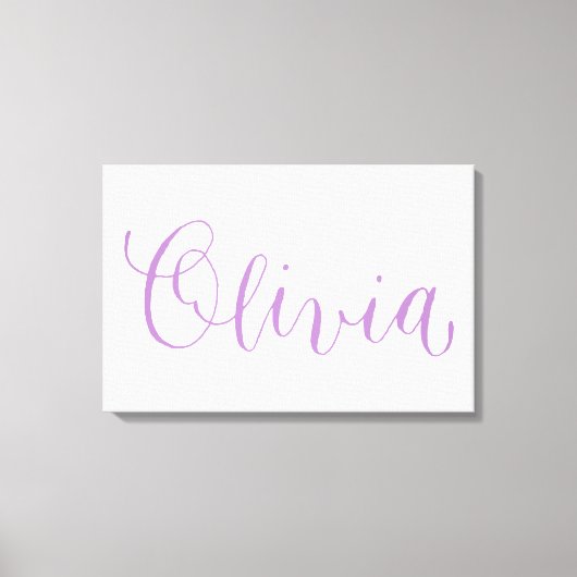 Olivia - moderne kalligrafie Naam Design Canvas Afdruk (Voorkant)