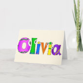 "Olivia" naam cartoonpersonage Kaart (Voorkant)