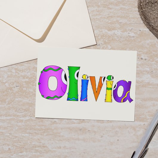 "Olivia" naam cartoonpersonage Kaart