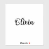 Olivia Naam - Handgeschreven kalligrafie Sticker (Vel)