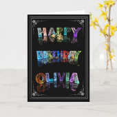 Olivia - Naam in wenskaart van Lichten (Foto) Kaart (Gele Bloem)