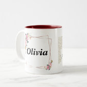Olivia naam Mok – Custom Coffee Cup met An (Voorkant links)