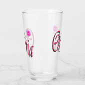 Olivia naamlogo met roos, glas (Links)