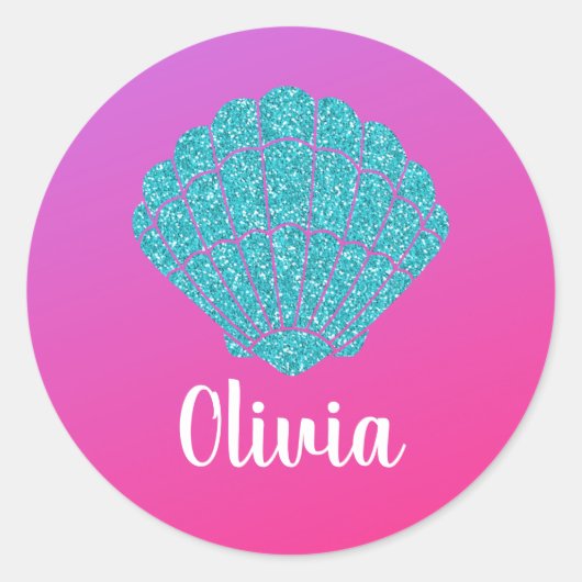 Olivia naamstickers labels schoolboek zeemeermin (Voorkant)
