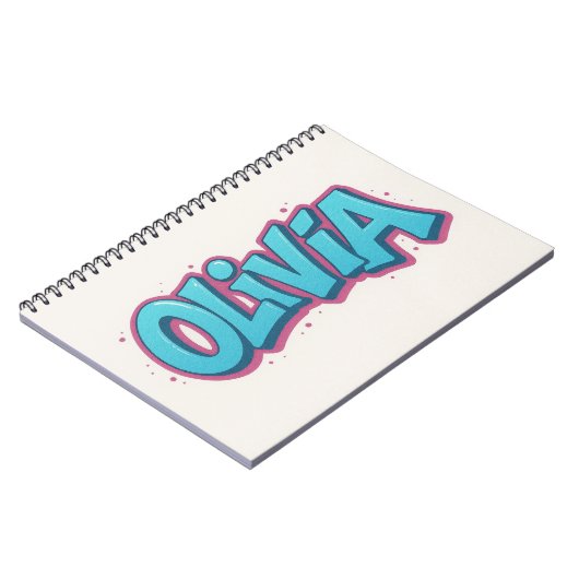 Olivia Name Art Notitieboek (Linkerzijde)