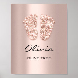 Olivia Name Betekenis van nieuwe babyvoeding Roos Poster