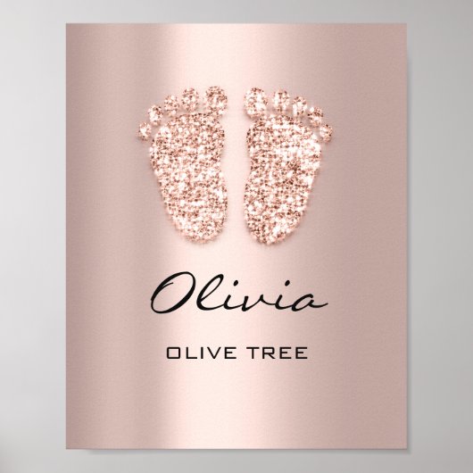 Olivia Name Betekenis van nieuwe babyvoeding Roos  Poster (Voorkant)