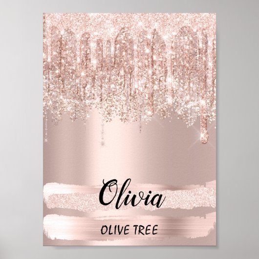 Olivia Name Beting Birthday 16th Bridal Gift Poster (Voorkant)