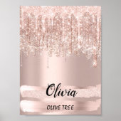 Olivia Name Beting Birthday 16th Bridal Gift Poster (Voorkant)
