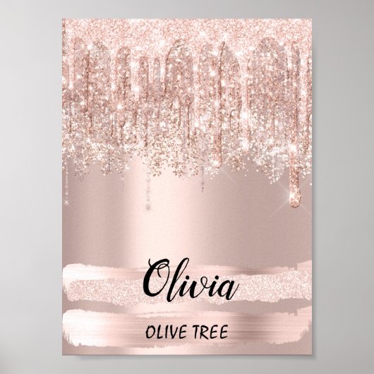 Olivia Name Beting Birthday 16th Bridal Gift Poster (Voorkant)