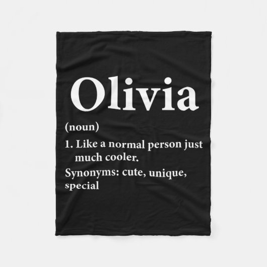 Olivia Name Definition Funny D  Fleece Deken (Voorkant)