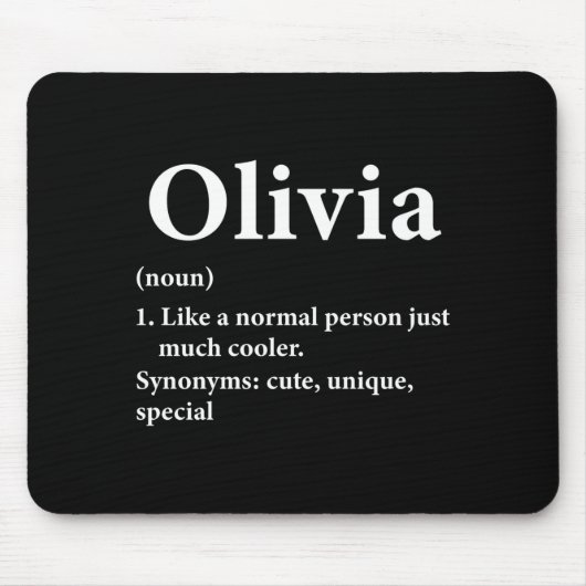 Olivia Name Definition Funny D Muismat (Voorkant)