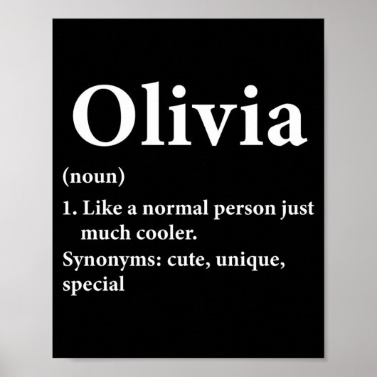 Olivia Name Definition Funny D  Poster (Voorkant)