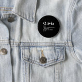 Olivia Name Definition Funny D  Ronde Button 5,7 Cm (In situ)