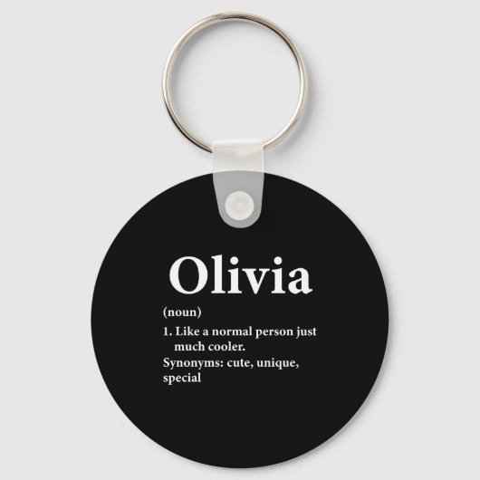 Olivia Name Definition Funny D Sleutelhanger (Voorkant)