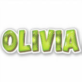 Olivia Name Kiwi Design Aufkleber Sticker (Voorkant)