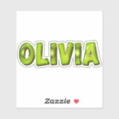 Olivia Name Kiwi Design Aufkleber Sticker (Vel)