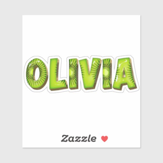 Olivia Name Kiwi Design Aufkleber Sticker (Vel)