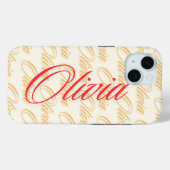 Olivia Name Pattern Design Case-Mate iPhone Case (Achterkant (horizontaal))