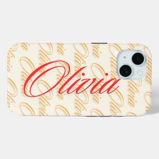 Olivia Name Pattern Design Case-Mate iPhone Case (Achterkant (horizontaal))