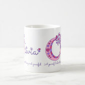 Olivia of O initiaal naam: roze mok (Center)