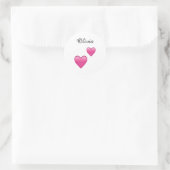 Olivia Personalized Emoji Hearts Round Stickers (Tas)