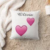 Olivia Personalized Emoji Hearts Throw Pillow Kussen (Deken)