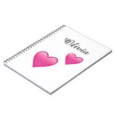 Olivia Persoonlijk Emoji Harten Notitieboek (Linkerzijde)