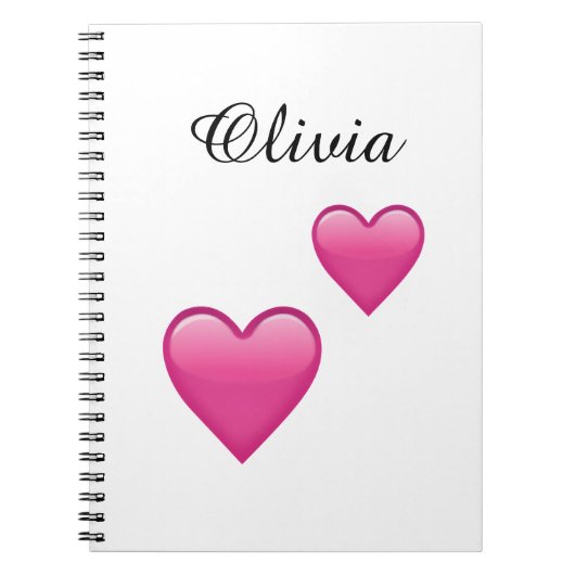 Olivia Persoonlijk Emoji Harten Notitieboek (Voorkant)