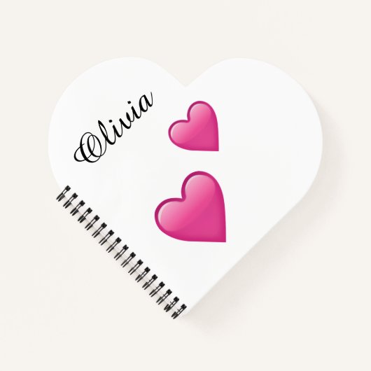 Olivia Persoonlijk Emoji Harten Notitieboek (Voorkant)