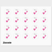 Olivia Persoonlijke Emoji Hartjes Ronde Stickers (Vel)