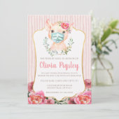 Olivia Pigsley Baby shower op uitnodiging (Staand voorkant)
