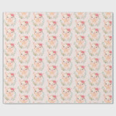 Olivia Pigsley Blush Pink Wrapping Paper Cadeaupapier (Vlak)