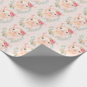 Olivia Pigsley Blush Pink Wrapping Paper Cadeaupapier (Hoek)