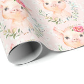 Olivia Pigsley Blush Pink Wrapping Paper Cadeaupapier (Rol Hoek)