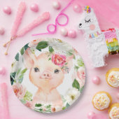 Olivia Pigsley Pig 9" Dessert Bord - Baby shower (Feest)