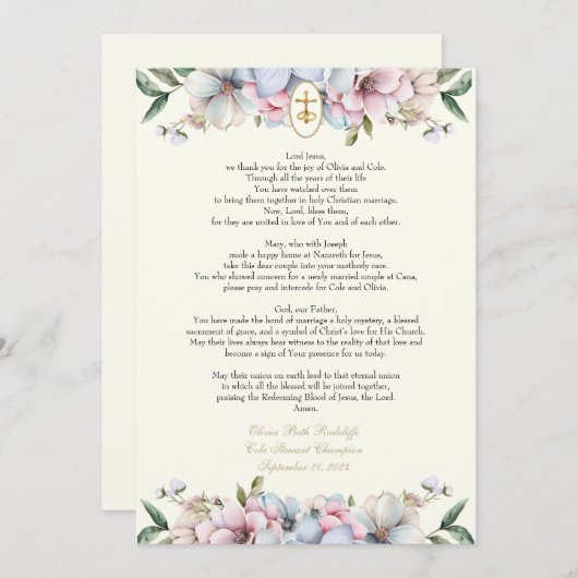 Olivia Prayer Kaarten (Voorkant / Achterkant)