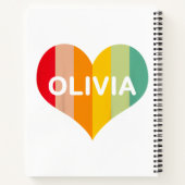 Olivia Retro Vintage Hart Naam Notitieboek (Achterkant)